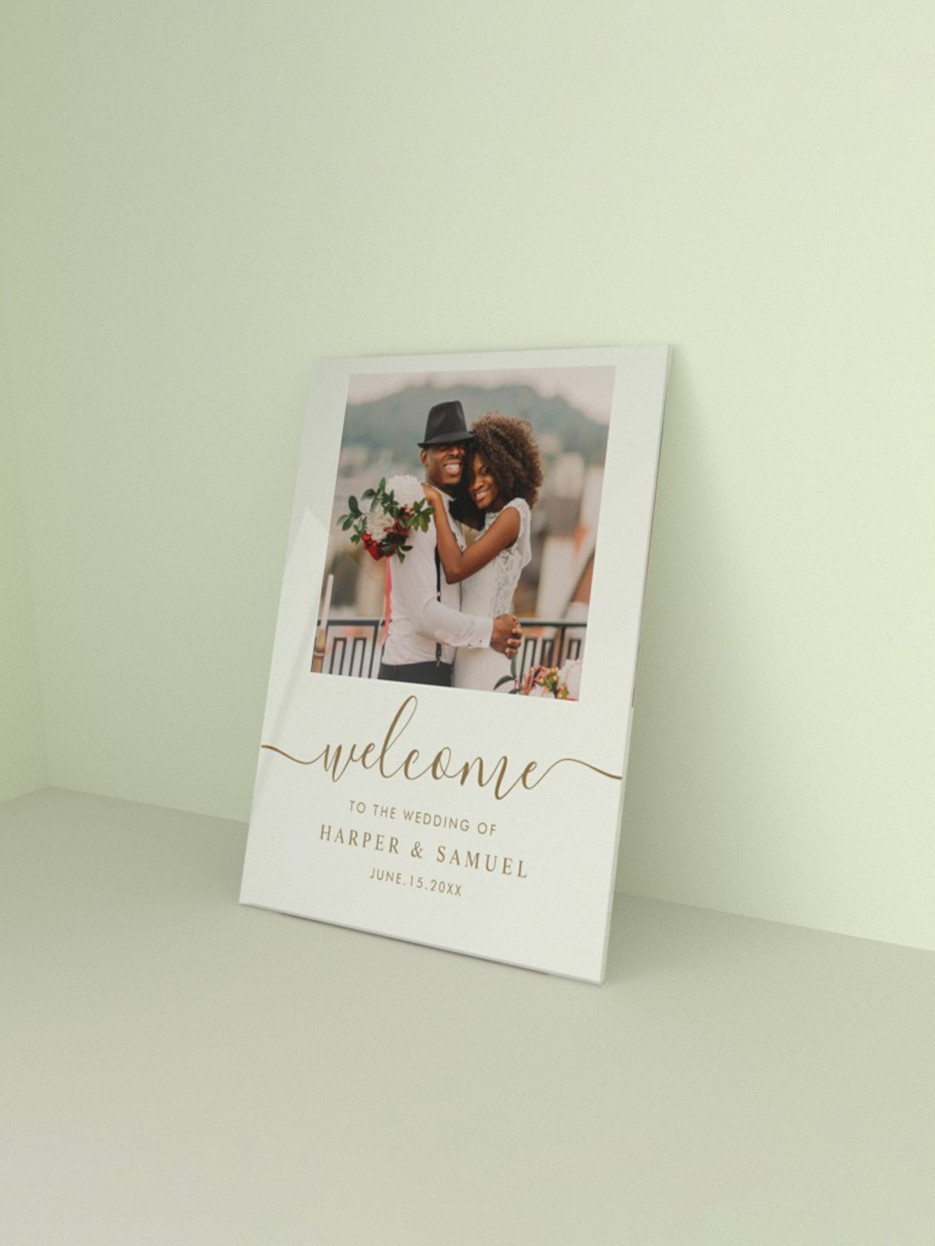 Custom Wedding Welcome Sign Photo Welcome Board Bride & Groom Names Date Decorative Display Stand Wedding Supplies Creative Personalized Signage